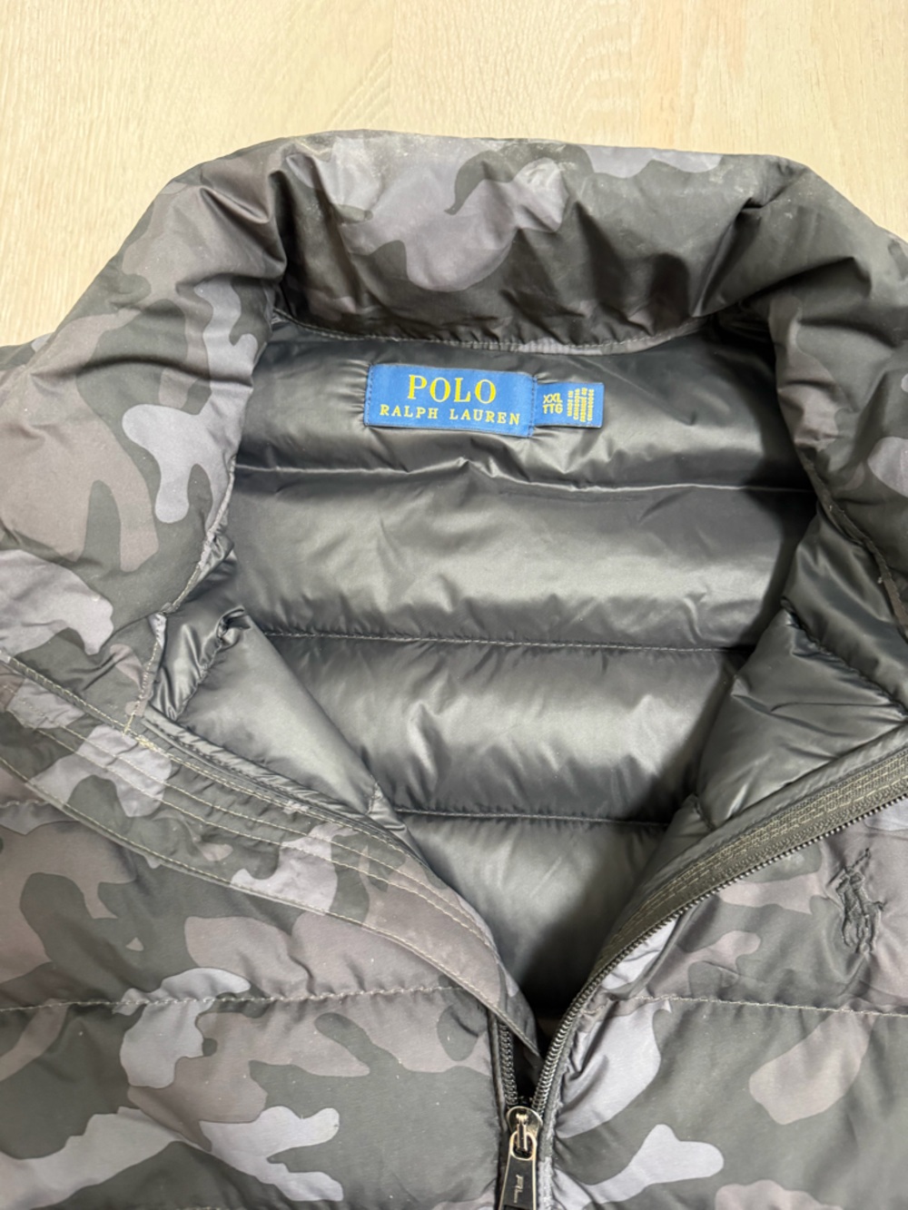 Polo Ralph Lauren, Men's Gray and Black Camouflage Quilted Vest-EUC, XXL - Picture 2 of 5